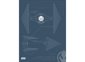 4055065165122 - Poster Star Wars Blueprint Sith TIE-Fighter Star Wars (1 St) Kinderzimmer Schlafzimmer Wohnzimmer bunt|schwarz|weiß