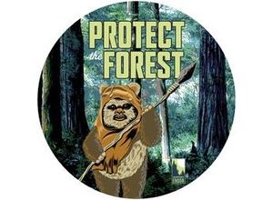 4055065180156 - Fototapete »Star Wars Protect the Forest« glatt Comic Retro bedruckt mehrfarbig BxH 128x128 cm selbstklebend bunt