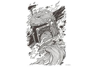 4055065190896 - KOMAR Wandbild Star Wars Boba Fett Drawing Bilder Kinderzimmer Schlafzimmer Wohnzimmer Gr B H 40 cm x 50 cm Kunstdruck-Bild-Poster-Wandbild 1 St bunt Kunstdrucke