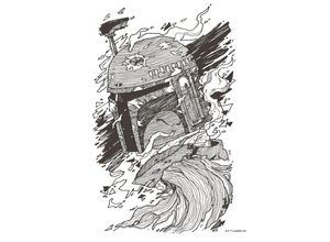 4055065190902 - KOMAR Wandbild Star Wars Boba Fett Drawing Bilder Kinderzimmer Schlafzimmer Wohnzimmer Gr B H 30 cm x 40 cm Kunstdruck-Bild-Poster-Wandbild 1 St bunt Kunstdrucke