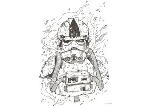 4055065190926 - KOMAR Wandbild Star Wars Pilot Drawing Bilder Kinderzimmer Schlafzimmer Wohnzimmer Gr B H 40 cm x 50 cm Kunstdruck-Bild-Poster-Wandbild 1 St bunt Kunstdrucke