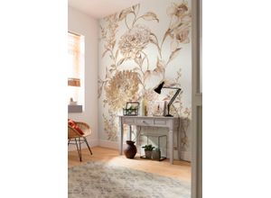 4055065200649 - Fototapete KOMAR Digitaldruck Vlies - Vintage Chrysanthemum - Größe 200 x 250 cm beige (beigegold) Rollen Vlies Tapeten Wohnzimmer Schlafzimmer