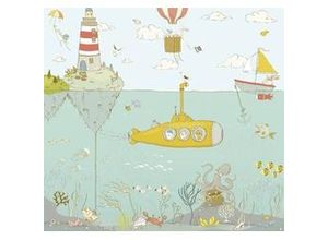 4055065390142 - Fototapete »Sealife« glatt Comic Retro bedruckt mehrfarbig BxH 300x280 cm bunt