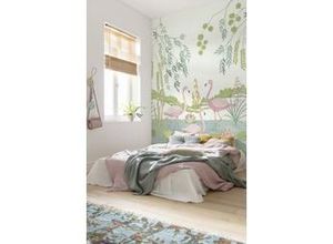 4055065390449 - Fototapete »Flamingo Vibes« glatt Comic Retro bedruckt mehrfarbig BxH 200x280 cm bunt