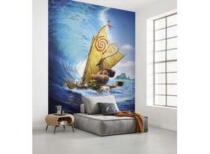 4055065410109 - Fototapete »Moana Ride the Wave« glatt Comic Retro bedruckt mehrfarbig BxH 200x280 cm bunt