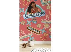 4055065410161 - Fototapete »Moana Island Girl« glatt Comic Retro bedruckt mehrfarbig BxH 200x280 cm bunt