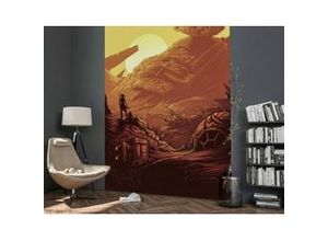 4055065410277 - Fototapete »Star Wars Jakku Star Destroyer« glatt Comic Retro bedruckt mehrfarbig BxH 200x280 cm bunt