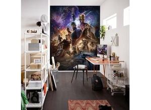 4055065410789 - Fototapete »Avengers Battle of Worlds« glatt Comic Retro bedruckt mehrfarbig BxH 200x280 cm bunt