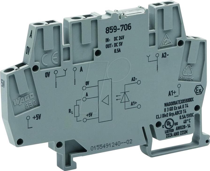 4055143604697 - 859-706 - Optokopplermodul E DC 24 V 05 A Frequenz 10 kHz grau