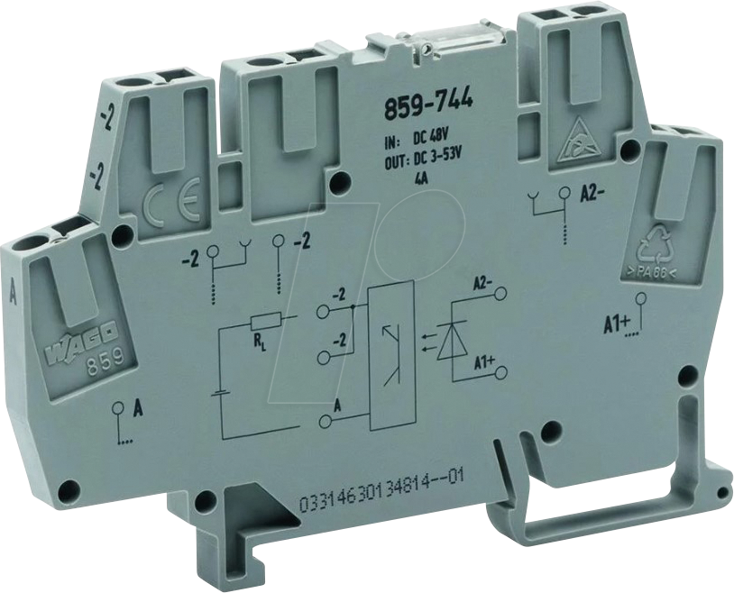 4055143605458 - 859-744 - Optokopplermodul E DC 12 … 48 V A DC 10 … 53 V 4 A grau