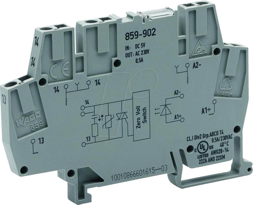 4055143606738 - 859-902 - Optokopplermodul E DC 5 V A AC 24 … 260 V 05 A grau