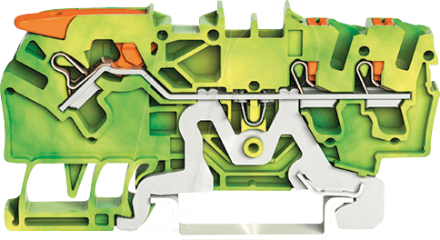 4055143742009 - 2102-5307 - 3-Leiter-Schutzleiterklemme mit Hebel und Drücker 25 mm² grün