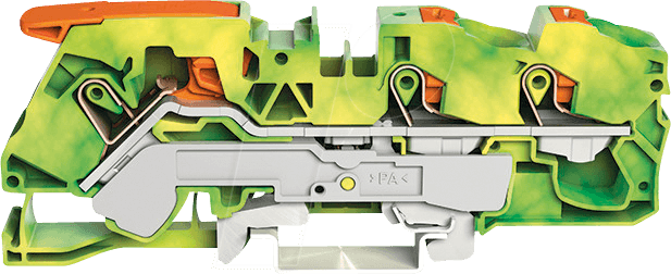 4055143746168 - 2116-5307 - 3-Leiter-Schutzleiterklemme mit Hebel und Drücker 16 mm² grün-