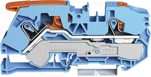4055143754484 - 2116-5204 - 2-Leiter-Durchgangsklemme mit Hebel und Drücker 16 mm² blau