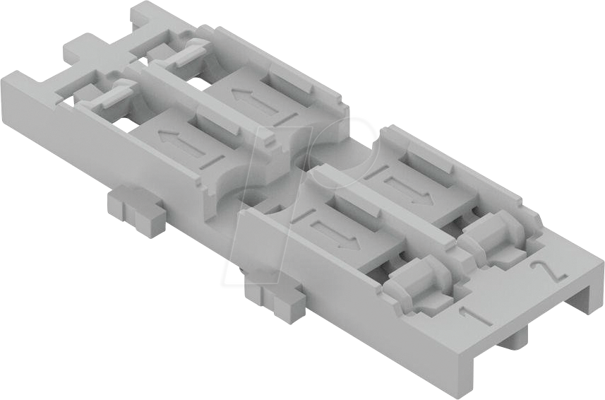 4055144066609 - Wago - 5 Stück Befestigungsadapter 2-fach für Durchgangsverbinder mit Hebel mit Rastfuß grau