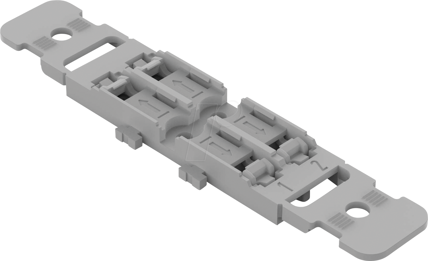 4055144066753 - Wago - 5 Stück Befestigungsadapter mit Zugentlastung 2-fach für Durchgangsverbinder mit Hebel mit Rastfuß grau