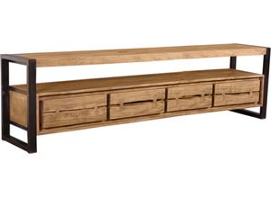 4055195118210 - Lowboard Live Edge Sideboards Gr B H T 200 cm x 55 cm x 40 cm 4 beige (natur) Lowboards aus Akazienholz mit markanten Baumkanten in der Front