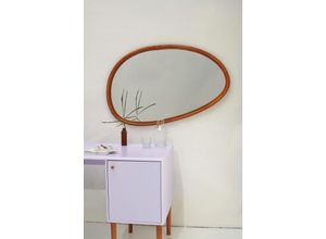 4055195535307 - Wandspiegel TOM TAILOR HOME Spiegel Gr B H T 60 cm x 100 cm x 35 cm eiförmig mit Rattanrahmen beige (natur) Wandspiegel mit TOM TAILOR Metallring am Rahmen