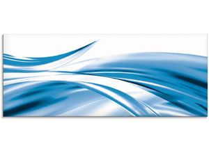 4055327011679 - Glasbild ARTLAND Schöne Welle - Abstrakt Bilder Gr B H 125 cm x 50 cm Glasbild Gegenstandslos 1 St blau Glasbilder in verschiedenen Größen