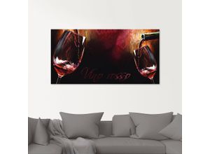 4055327015967 - Glasbild ARTLAND Wein - Rotwein Bilder Gr B H 125 cm x 50 cm Glasbild Getränke 1 St rot Glasbilder in verschiedenen Größen