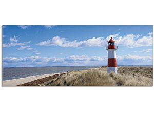 4055327032452 - Glasbild ARTLAND Leuchtturm Sylt Bilder Gr B H 125 cm x 50 cm Glasbild Gebäude 1 St blau Glasbilder in verschiedenen Größen