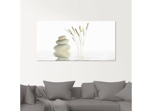 4055327039758 - Glasbild ARTLAND Zen Friede Bilder Gr B H 60 cm x 80 cm Glasbild Zen 1 St weiß Glasbilder in verschiedenen Größen