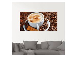 4055327041560 - Glasbild ARTLAND Cappuccino - Kaffee Bilder Gr B H 20 cm x 20 cm Getränke 1 St braun Glasbilder Bilder in verschiedenen Größen