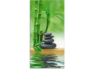 4055327042918 - Glasbild ARTLAND Spa Konzept Zen Basaltsteine Bilder Gr B H 50 cm x 100 cm Glasbild Zen 1 St grün Glasbilder in verschiedenen Größen