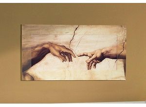 4055327049658 - Wandbild HOME AFFAIRE Hände Bilder Gr B H 100 cm x 50 cm Bild mit Motivrahmen beige (natur) Kunstdrucke von Michelangelo 10050 cm