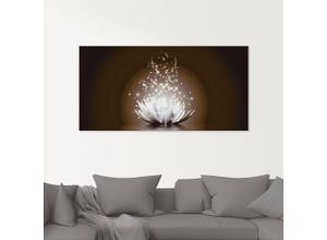 4055327058773 - Glasbild ARTLAND Magie der Lotus-Blume Bilder Gr B H 80 cm x 60 cm Glasbild Blumen 1 St braun Glasbilder in verschiedenen Größen