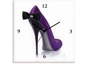 4055327074384 - Wanduhr ARTLAND Damenschuh - Violettes Modell Wanduhren Gr B H T 30 cm x 30 cm x 17 cm Funkuhr lila Wanduhren wahlweise mit Quarz- oder Funhuhrwerk lautlos ohne Tickgeräusche