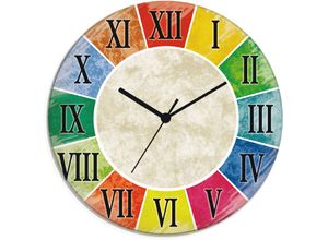 4055327081290 - Wanduhr ARTLAND Römische Ziffern Wanduhren Gr T 18 cm Funkuhr bunt Wanduhren wahlweise mit Quarz- oder Funhuhrwerk lautlos ohne Tickgeräusche