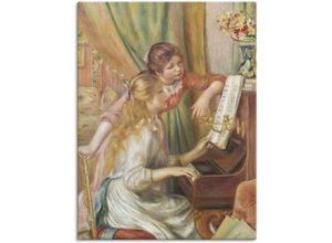 4055327091695 - Wandbild ARTLAND Junge Mädchen am Klavier 1892 Bilder Gr B H 90 cm x 120 cm Leinwandbild Kind 1 St gelb Bild Leinwandbild Kunstdrucke Bilder als Leinwandbild Wandaufkleber oder Poster in versch Größen