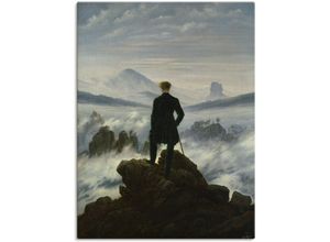 4055327091886 - Wandbild ARTLAND Der Wanderer über dem Nebelmeer Um 1818 Bilder Gr B H 60 cm x 80 cm Leinwandbild Mann 1 St blau Bild Leinwandbild Kunstdrucke Bilder als Leinwandbild Wandaufkleber oder Poster in versch Größen