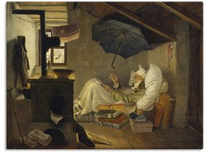 4055327093842 - Wandbild ARTLAND Der arme Poet 1839 Bilder Gr B H 40 cm x 30 cm Leinwandbild Mann 1 St braun Bild Poster Bilder als Leinwandbild Wandaufkleber oder in versch Größen
