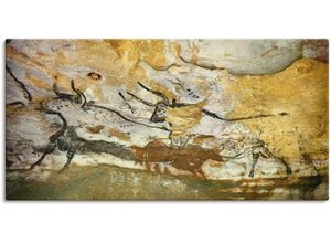 4055327104500 - Wandbild ARTLAND Höhle von Lascaux Stiere Bilder Gr B H 100 cm x 50 cm Leinwandbild Wildtiere 1 St braun Bild Poster Bilder als Leinwandbild Wandaufkleber oder in versch Größen