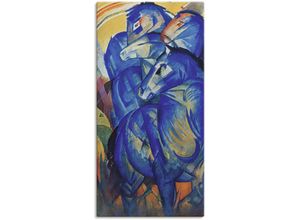 4055327104586 - Wandbild ARTLAND Turm der blauen Pferde 1913 Bilder Gr B H 50 cm x 100 cm Leinwandbild Haustiere 1 St blau Bild Leinwandbild Kunstdrucke Bilder als Leinwandbild Wandaufkleber oder Poster in versch Größen