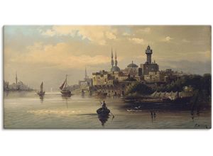 4055327106887 - Wandbild ARTLAND Kauffahrtsschiffe auf Bosporus Istanbul Bilder Gr B H 100 cm x 50 cm Leinwandbild Gewässer 1 St blau Bild Poster Bilder als Leinwandbild Wandaufkleber oder in versch Größen