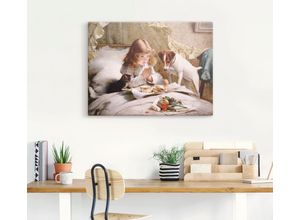 4055327110112 - Wandbild ARTLAND Das Gebet 1894 Bilder Gr B H 80 cm x 60 cm Leinwandbild Kind 1 St beige (naturfarben) Bild Poster Bilder als Leinwandbild Wandaufkleber oder in versch Größen