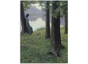 4055327122177 - Wandbild ARTLAND Morgen am Teich in Rastede 1906 Bilder Gr B H 60 cm x 80 cm Leinwandbild Frau 1 St grün Bild Leinwandbild Kunstdrucke Bilder als Leinwandbild Wandaufkleber oder Poster in versch Größen