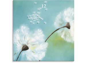 4055327134521 - Wanduhr ARTLAND Pusteblumen Wanduhren Gr B H T 30 cm x 30 cm x 17 cm Funkuhr blau Wanduhren wahlweise mit Quarz- oder Funhuhrwerk lautlos ohne Tickgeräusche