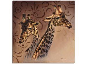 4055327142458 - Wandbild ARTLAND Giraffen Porträt Bilder Gr B H 100 cm x 100 cm Leinwandbild Wildtiere 1 St braun Bild Metallbild Metallbilder Bilder als Alubild Leinwandbild Wandaufkleber oder Poster in versch Größen