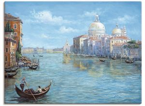 4055327150170 - Wandbild ARTLAND Venedig Bilder Gr B H 120 cm x 90 cm Leinwandbild Europa 1 St blau Bild Poster Bilder als Alubild Leinwandbild Wandaufkleber oder in versch Größen