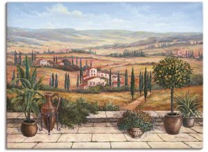 4055327150217 - Wandbild ARTLAND Terrasse Bilder Gr B H 120 cm x 90 cm Leinwandbild Europa 1 St braun Bild Poster Bilder als Alubild Leinwandbild Wandaufkleber oder in versch Größen