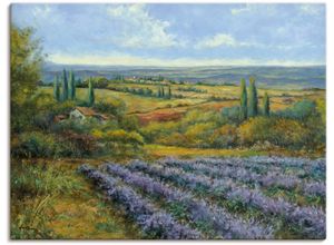 4055327151856 - Wandbild ARTLAND Lavendelfelder in der Provence Bilder Gr B H 120 cm x 90 cm Leinwandbild Europa 1 St blau Bild Leinwandbild Kunstdrucke Bilder als Alubild Leinwandbild Wandaufkleber oder Poster in versch Größen