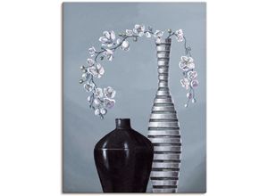 4055327153645 - Wandbild ARTLAND Metallische Vasen Bilder Gr B H 60 cm x 80 cm Leinwandbild Vasen & Töpfe 1 St grau Bild Poster Bilder als Alubild Leinwandbild Wandaufkleber oder in versch Größen