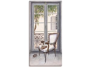 4055327157476 - Wandbild ARTLAND Sessel vor einem Fenster Bilder Gr B H 50 cm x 100 cm Leinwandbild Innenarchitektur Hochformat 1 St weiß Kunstdrucke als Alubild Leinwandbild Wandaufkleber oder Poster in versch Größen