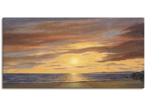 4055327158718 - Wandbild ARTLAND Sonne am Strand Bilder Gr B H 100 cm x 50 cm Leinwandbild Strand 1 St braun Bild Leinwandbild Kunstdrucke Bilder als Alubild Leinwandbild Wandaufkleber oder Poster in versch Größen