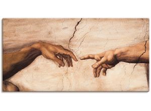 4055327159005 - Wandbild ARTLAND Hände Bilder Gr B H 150 cm x 75 cm Leinwandbild Religion 1 St beige (naturfarben) Bild Metallbild Metallbilder Bilder als Alubild Leinwandbild Wandaufkleber oder Poster in versch Größen