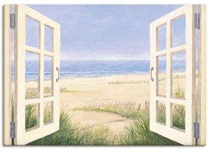 4055327162715 - Wandbild ARTLAND Fensterblick Frühlingsmorgen Bilder Gr B H 100 cm x 70 cm Leinwandbild Fensterblick 1 St beige (naturfarben) Bild Leinwandbild Kunstdrucke Bilder als Alubild Leinwandbild Wandaufkleber oder Poster in versch Größen